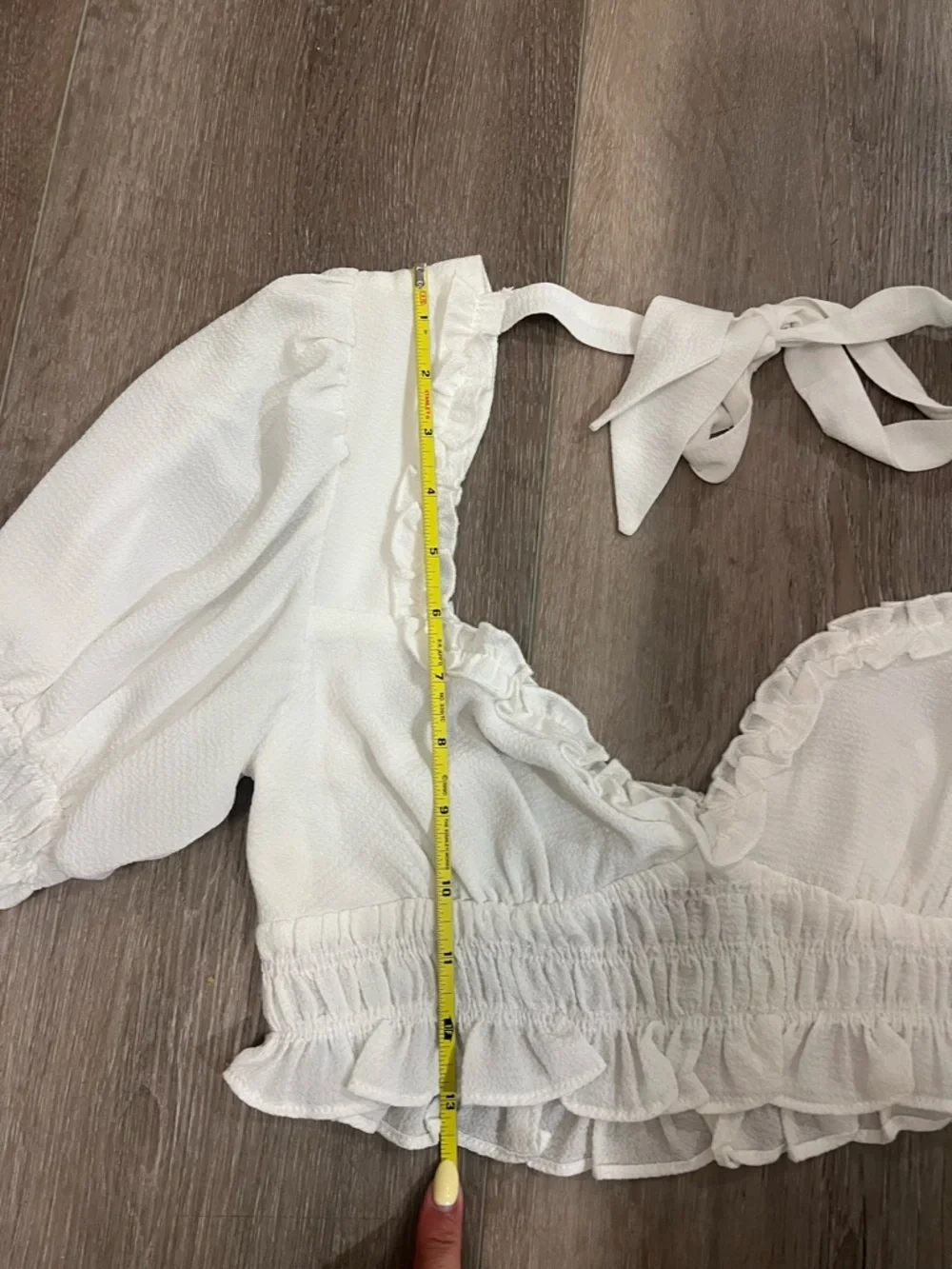 Princess Polly White Ruffle Smocked Crop Top - Picture 2 of 4